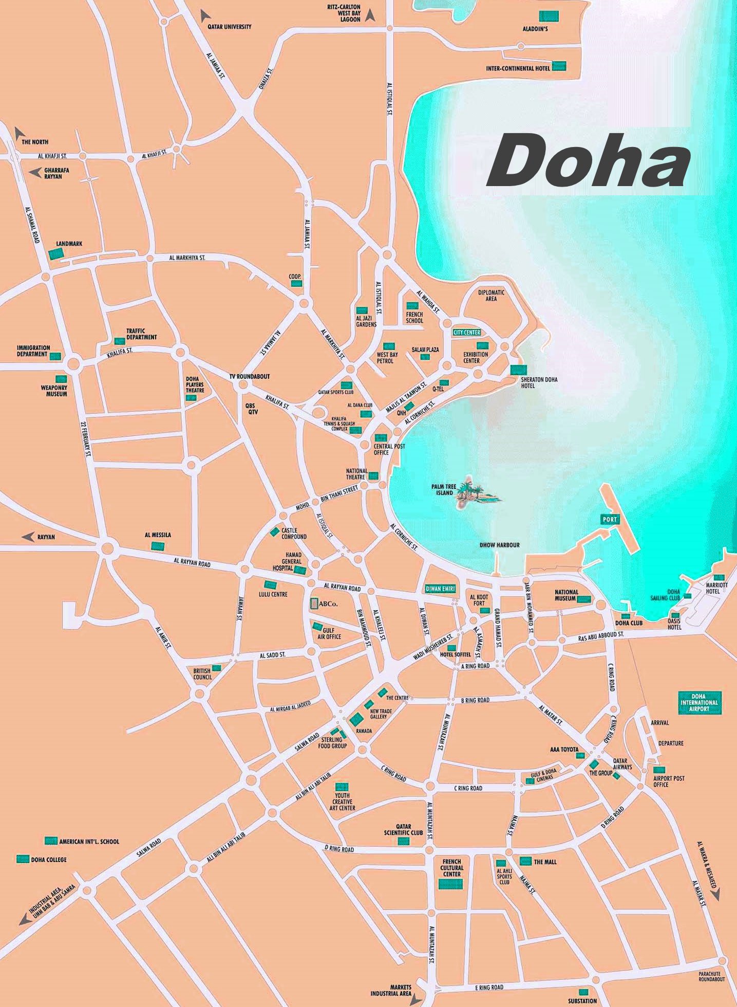 major tourist attractions in qatar map