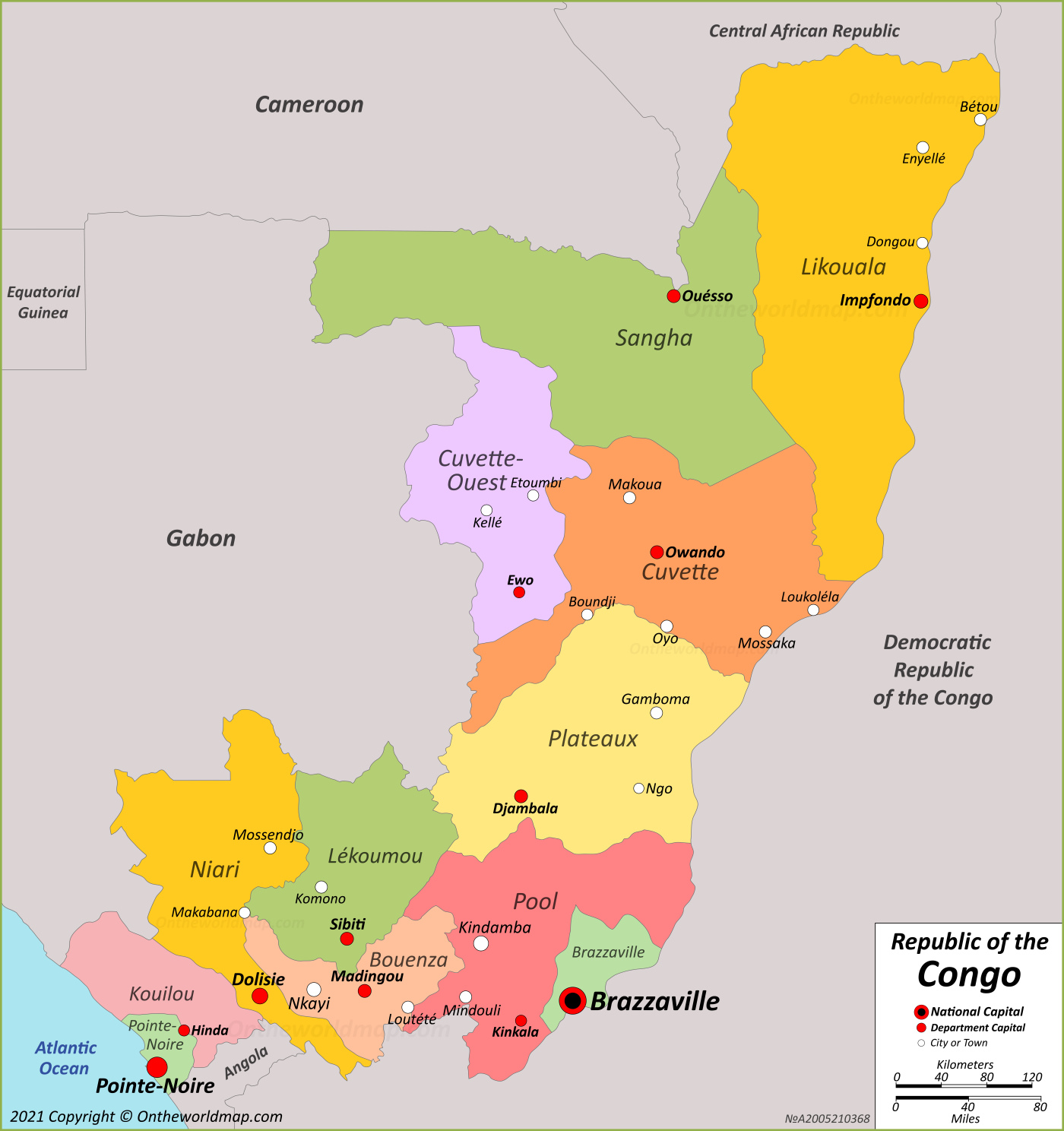 Map of Republic of the Congo