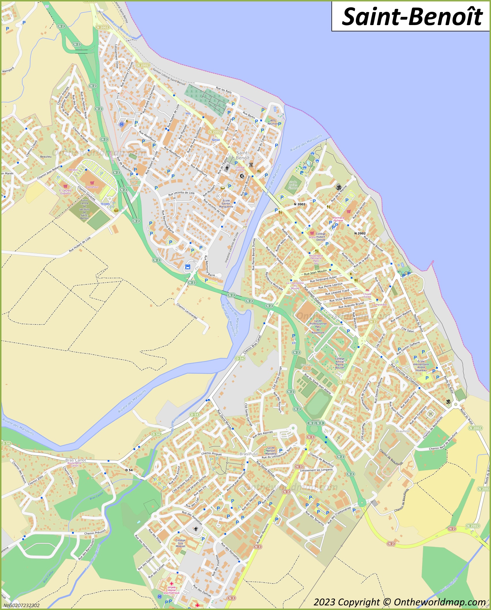 Map of Saint-Benoît