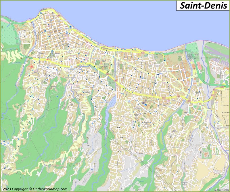 SaintDenis Map Réunion Detailed Maps of SaintDenis