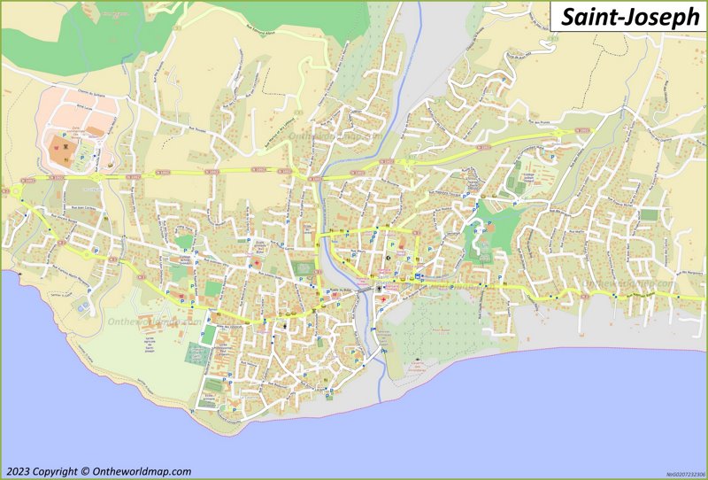 Saint-Joseph Map | Réunion | Detailed Maps of Saint-Joseph