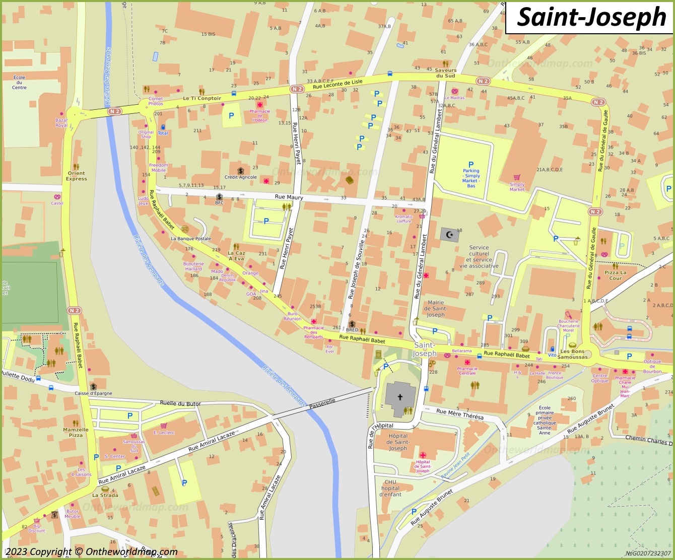 Saint-Joseph City Centre Map