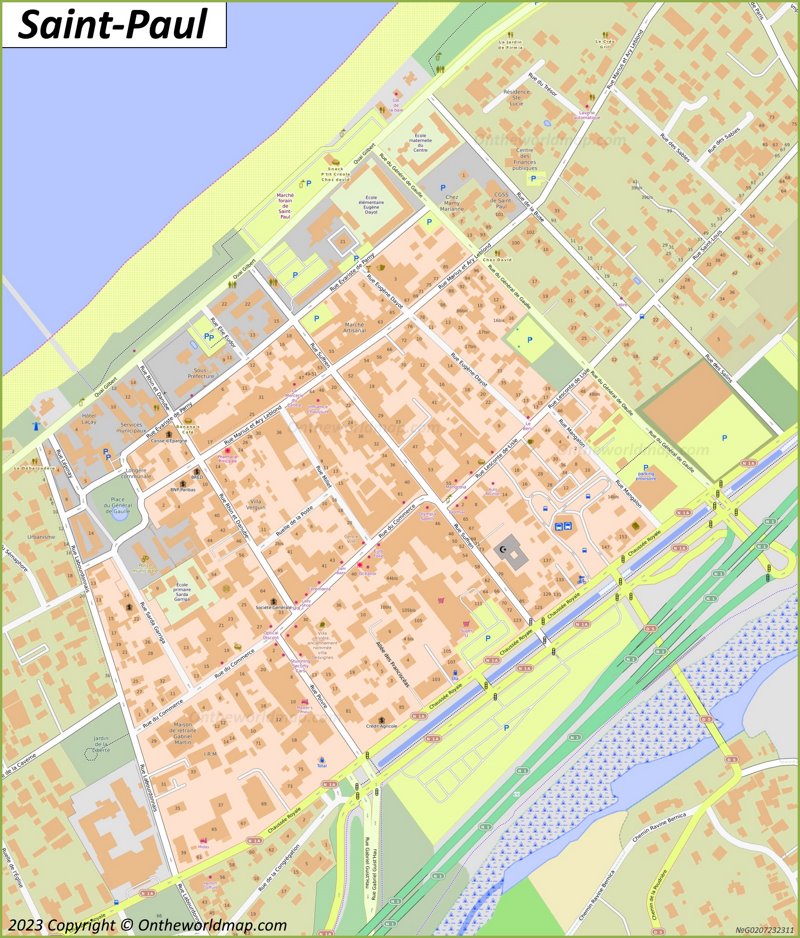 Saint-Paul Map | Réunion | Detailed Maps of Saint-Paul