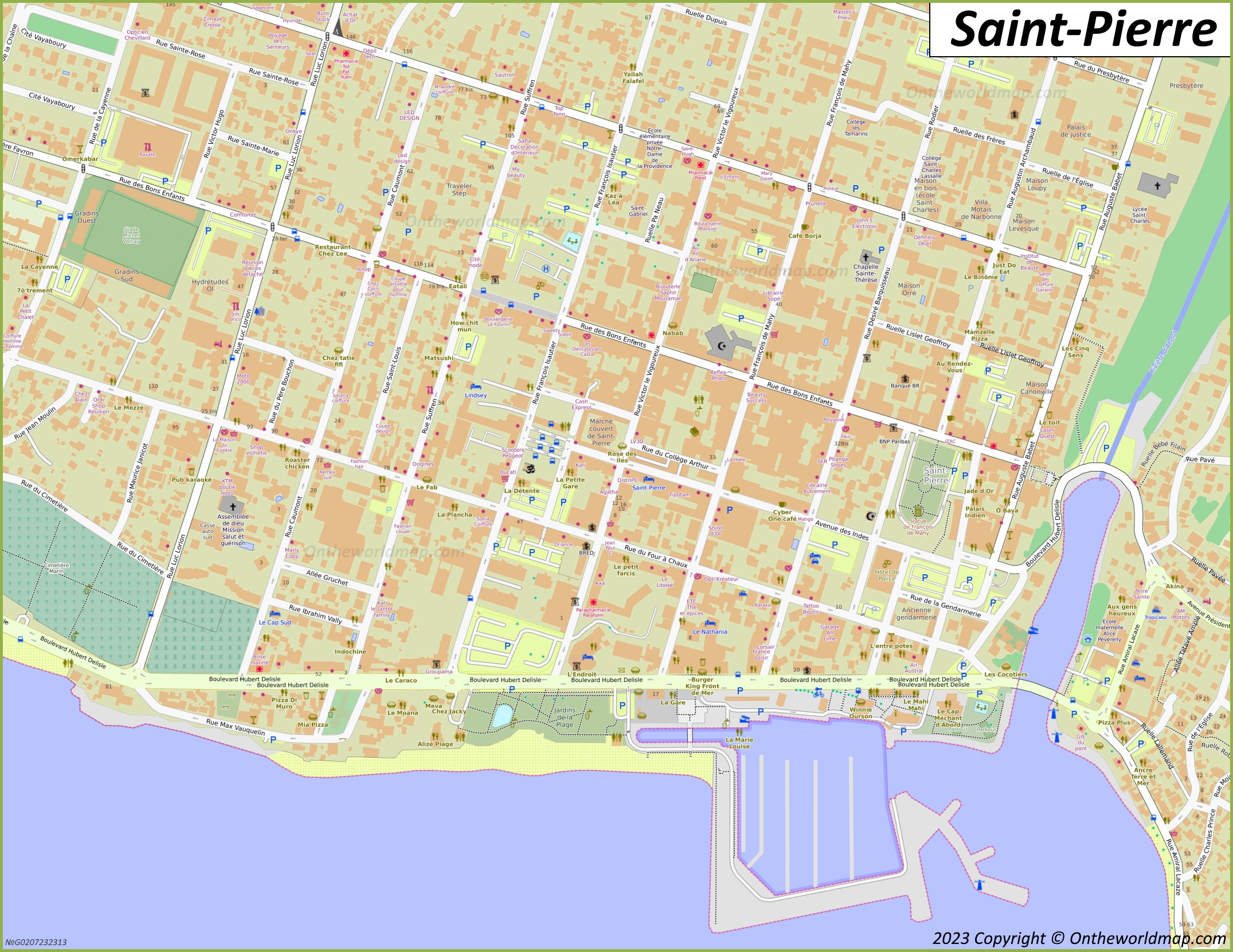 Saint-Pierre City Centre Map