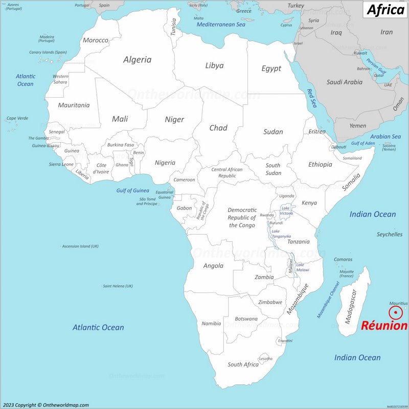 Réunion Location On The Africa Map