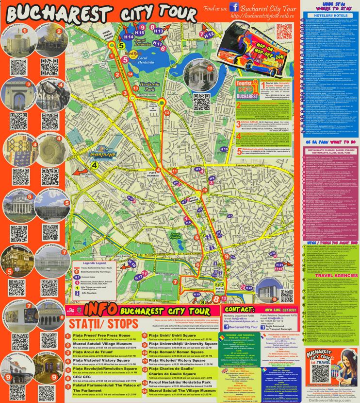 Bucharest Tourist Attractions Map