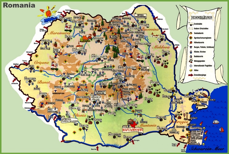 Travel map of Romania