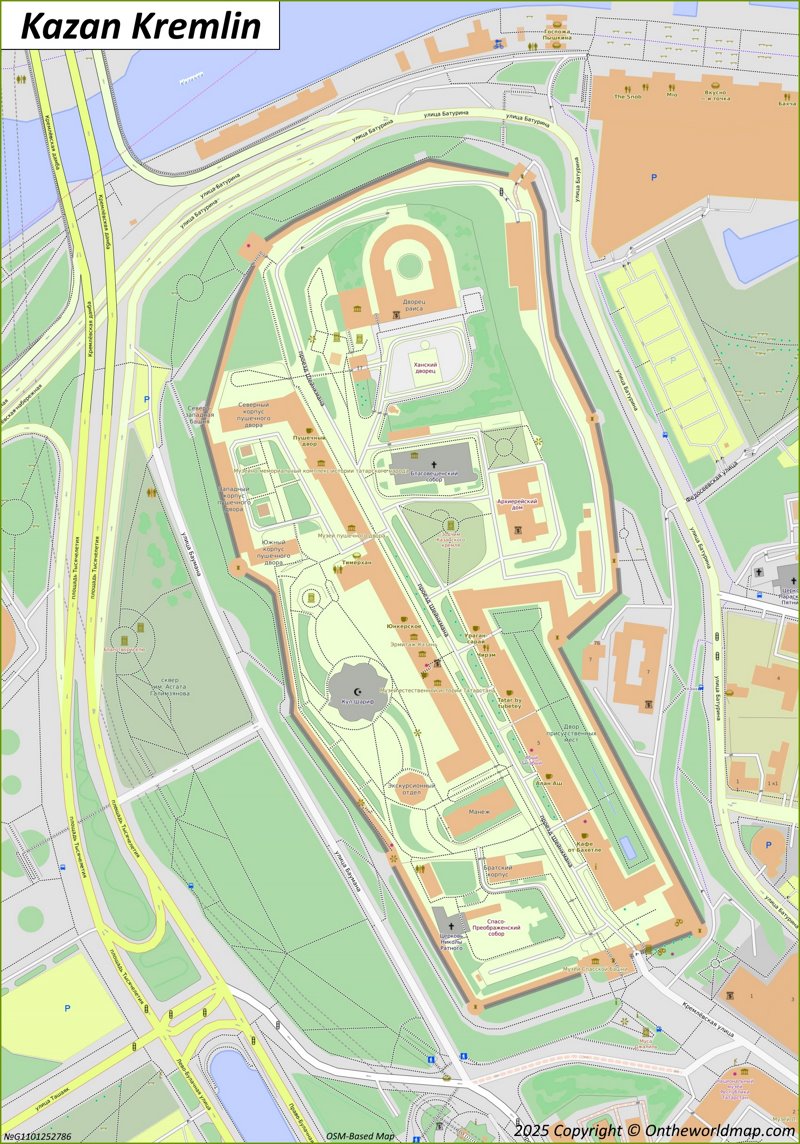 Map of Kazan Kremlin