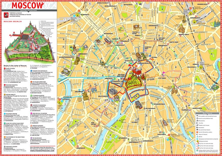 Moscow excursions map