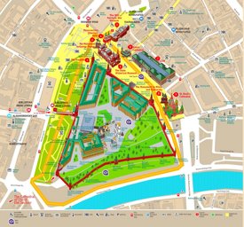 Moscow Kremlin and Red Square tourist map