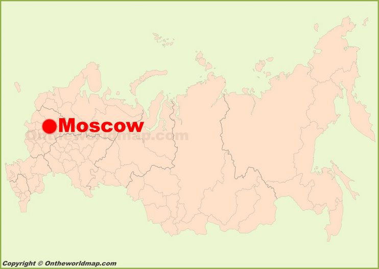 Moscow location on the Russia Map