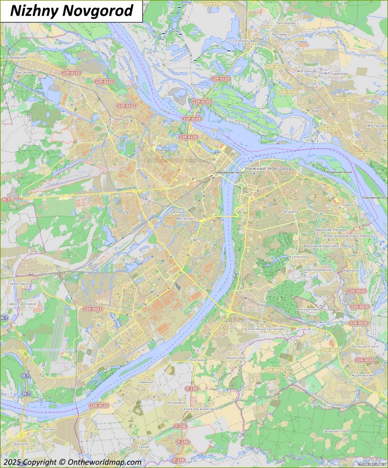 Map of Nizhny Novgorod