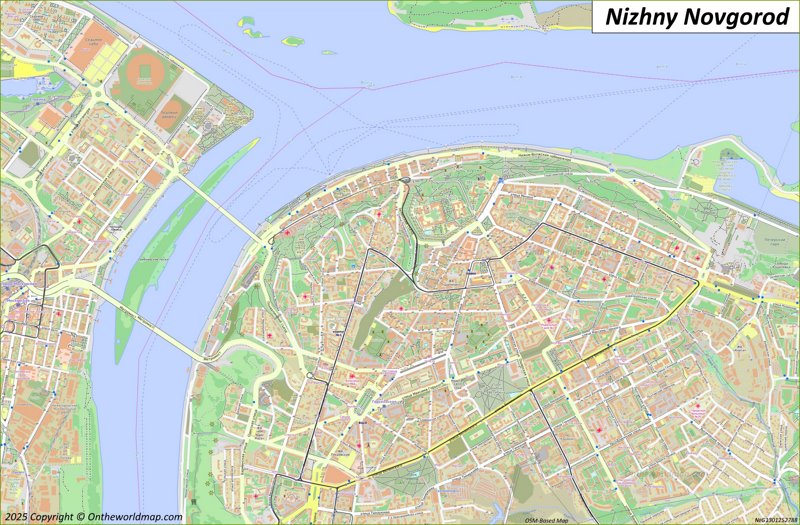 Nizhny Novgorod City Centre Map