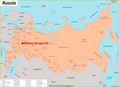 Nizhny Novgorod Location Map