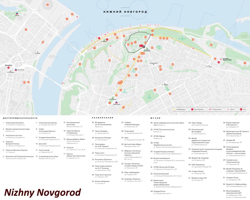 Nizhny Novgorod Tourist Map