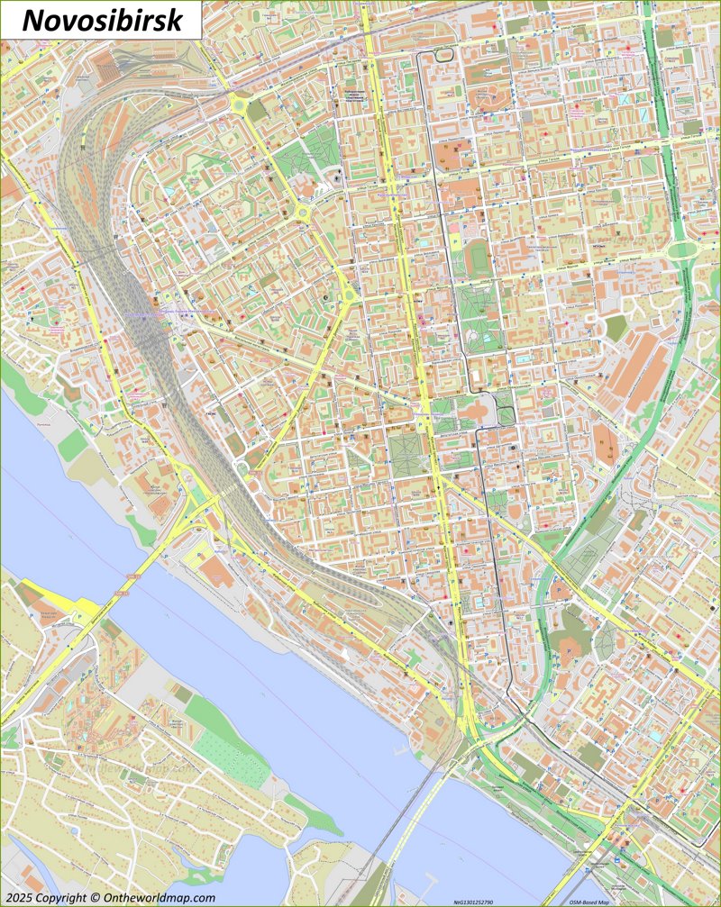 Novosibirsk City Centre Map