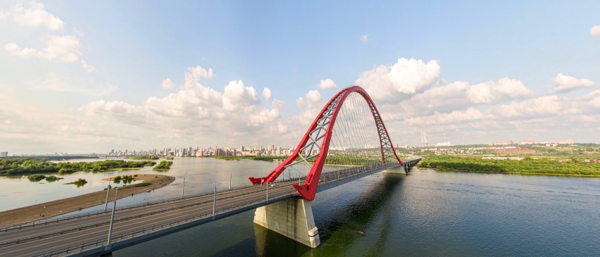 View of Bugrinsky Bridge and Novosibirsk