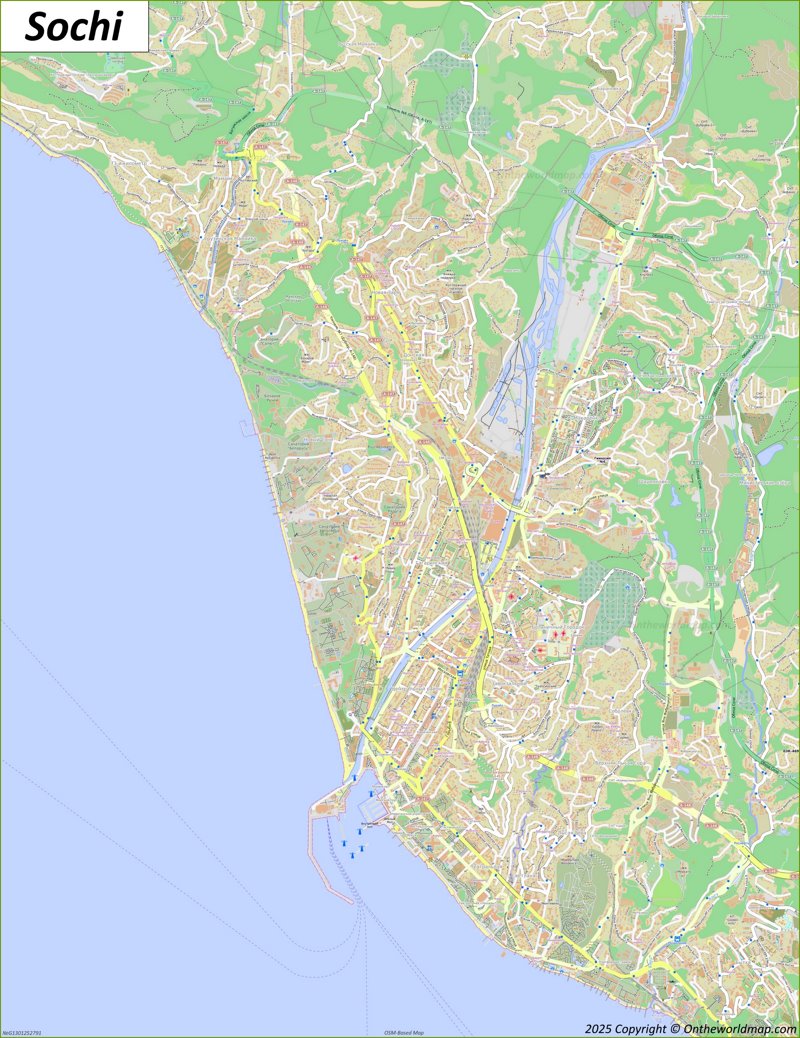 Map of Central Sochi