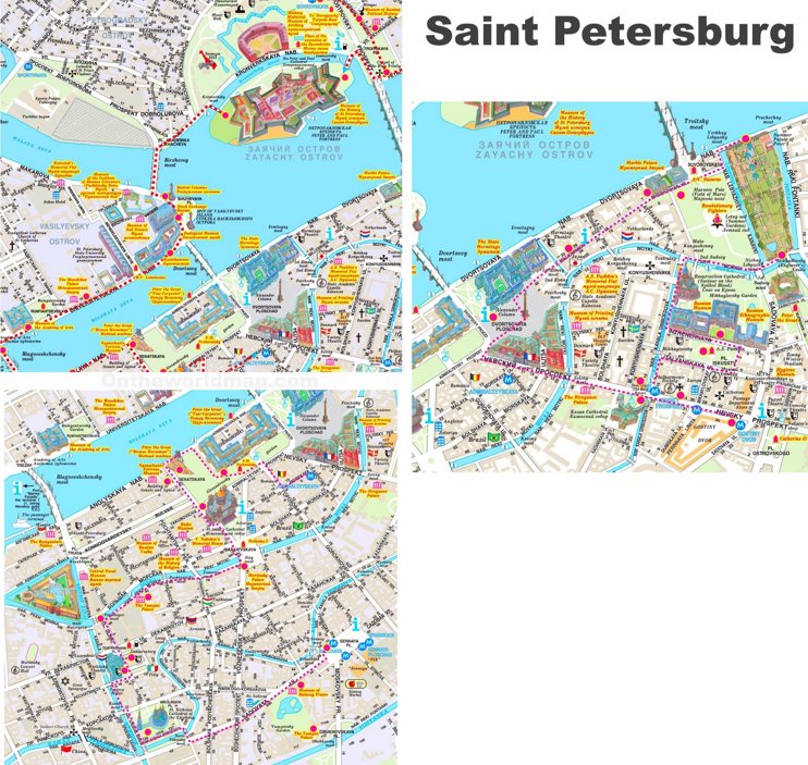 Saint Petersburg city center map