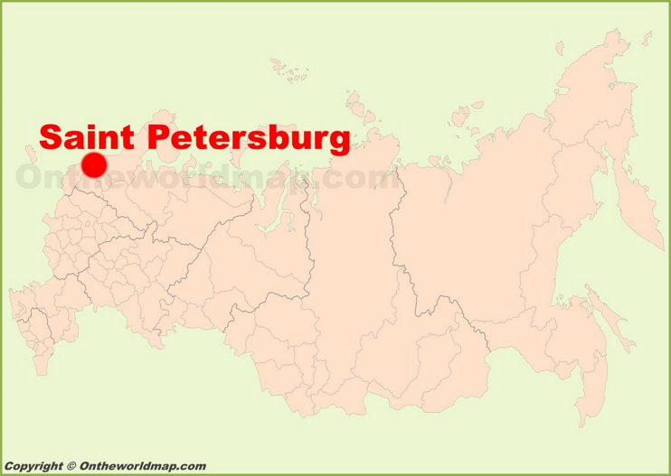 Saint Petersburg location on the Russia Map