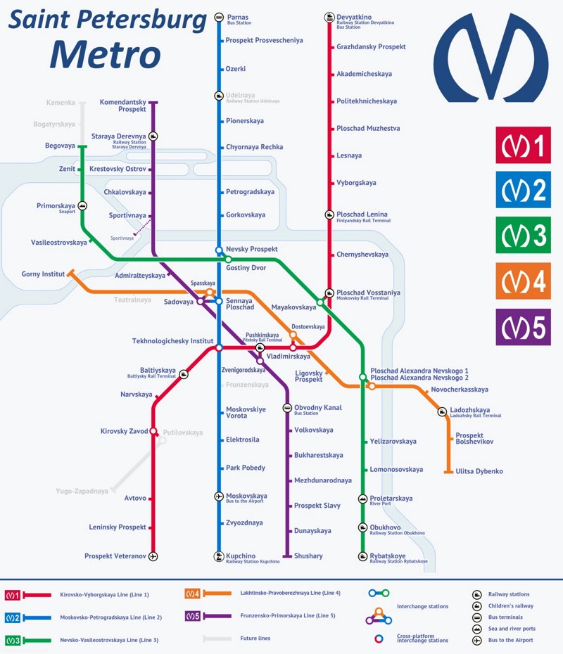 Saint Petersburg Metro Map