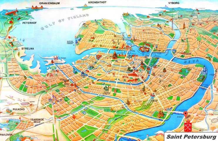 Saint Petersburg tourist map