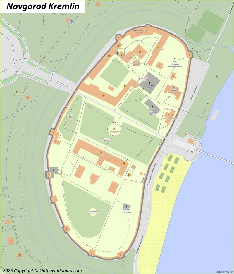 Map of Novgorod Kremlin