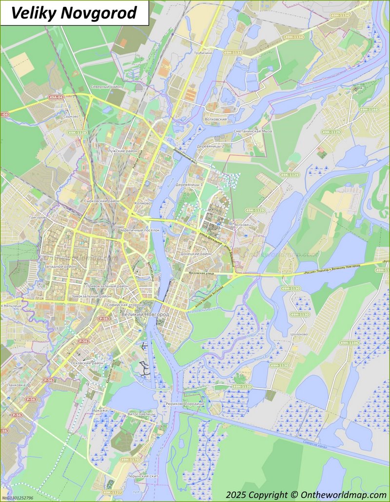 Map of Veliky Novgorod