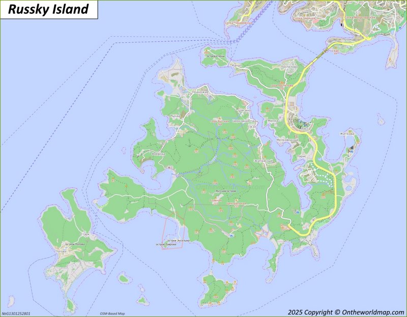 Map of Russky Island