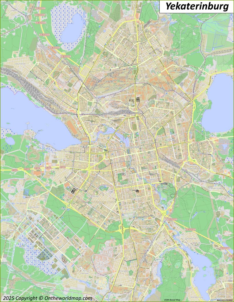 Map of Yekaterinburg