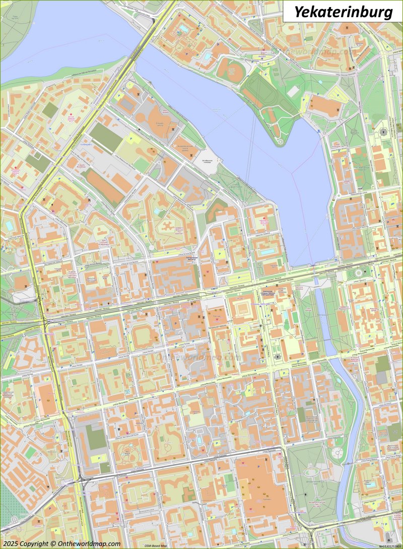 Yekaterinburg City Centre Map