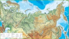 Large detailed map of Russia with cities and towns