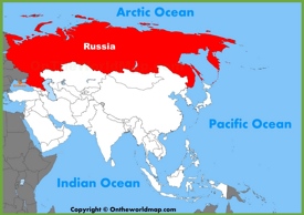 Russia location on the Asia map