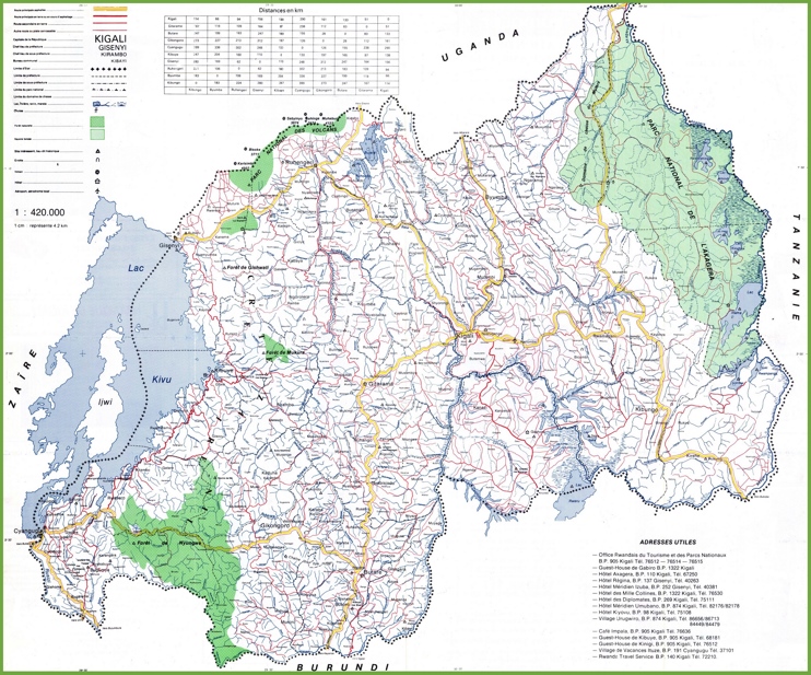 Large detailed map of Rwanda