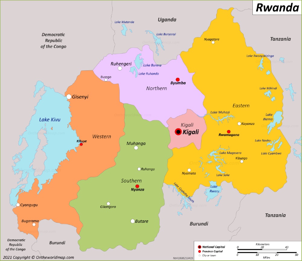 Detailed Map Of Rwanda