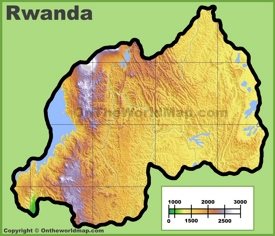 Rwanda physical map