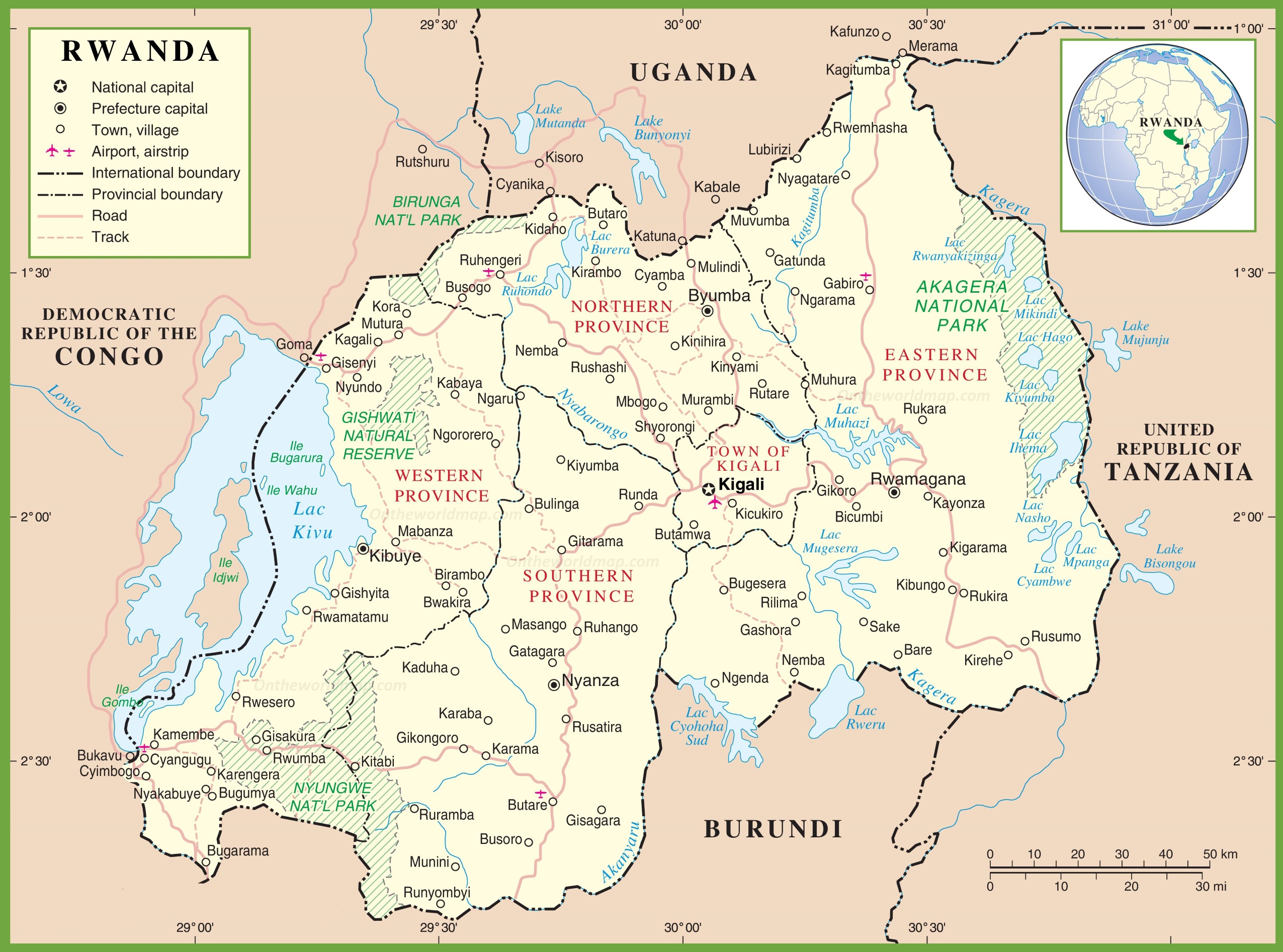 Rwanda Map Africa - Templates Printable Free
