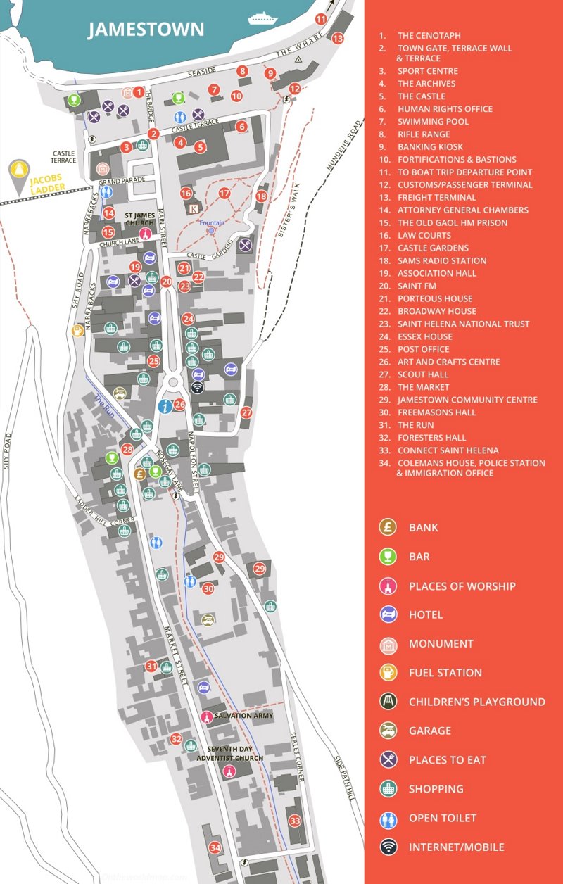 Jamestown Tourist Map