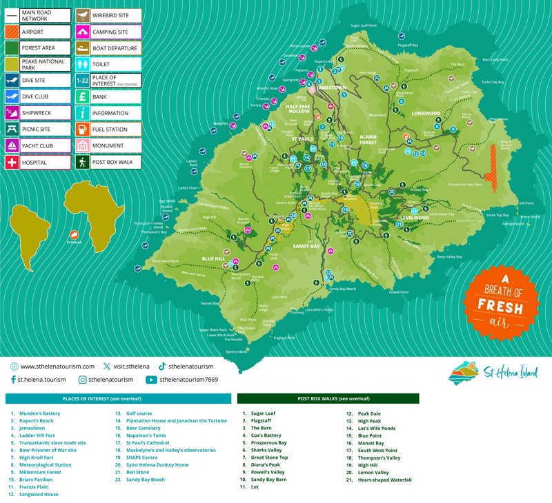 Saint Helena Tourist Map