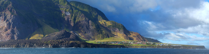 View of the town of Edinburgh of The Seven Seas (Tristan da Cunha)