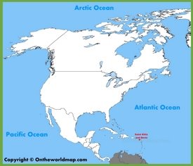 Saint Kitts and Nevis location on the North America map