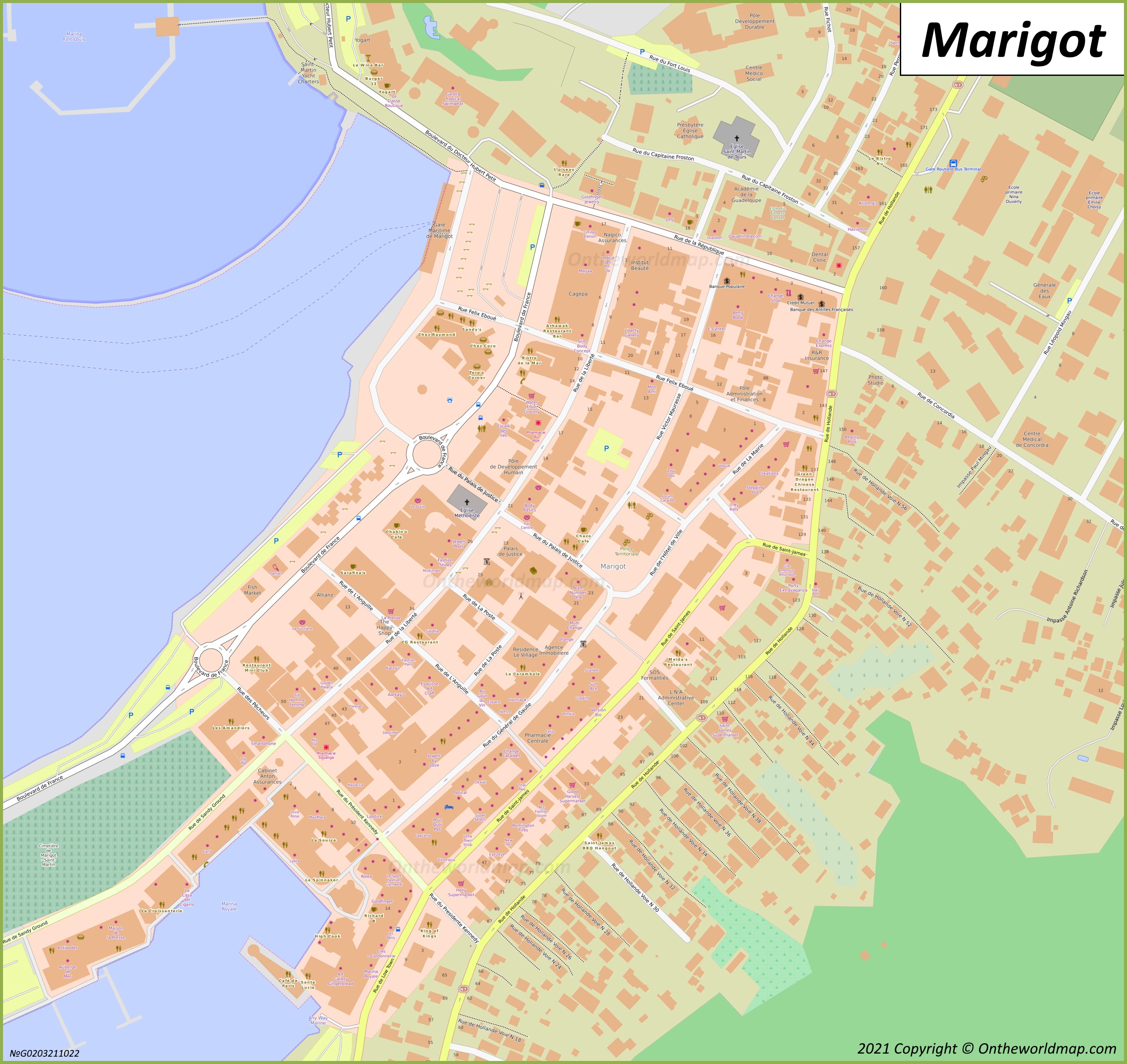 Marigot Town Center Map