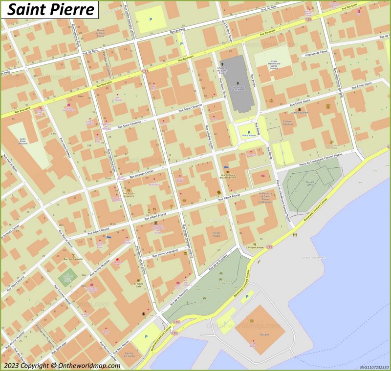 Saint-Pierre City City Centre Map