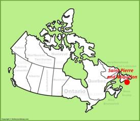 Saint Pierre and Miquelon location on the Canada Map