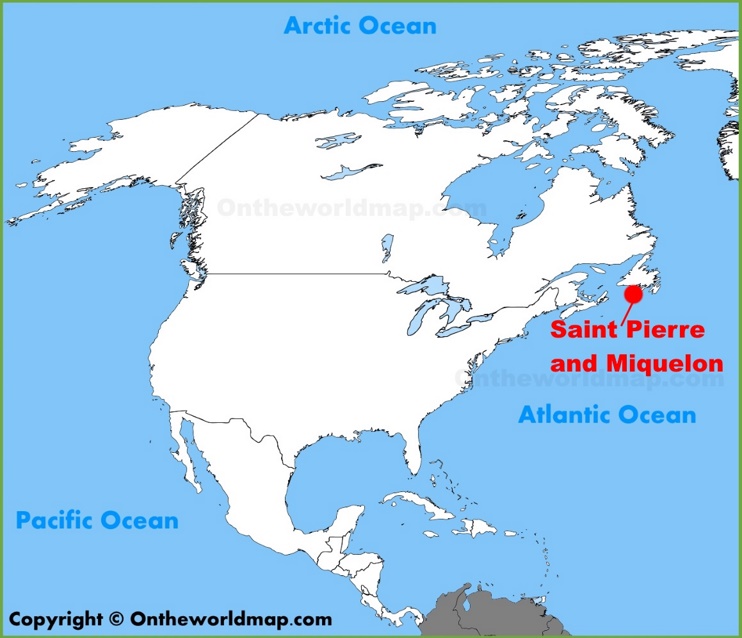 Saint Pierre and Miquelon location on the North America map