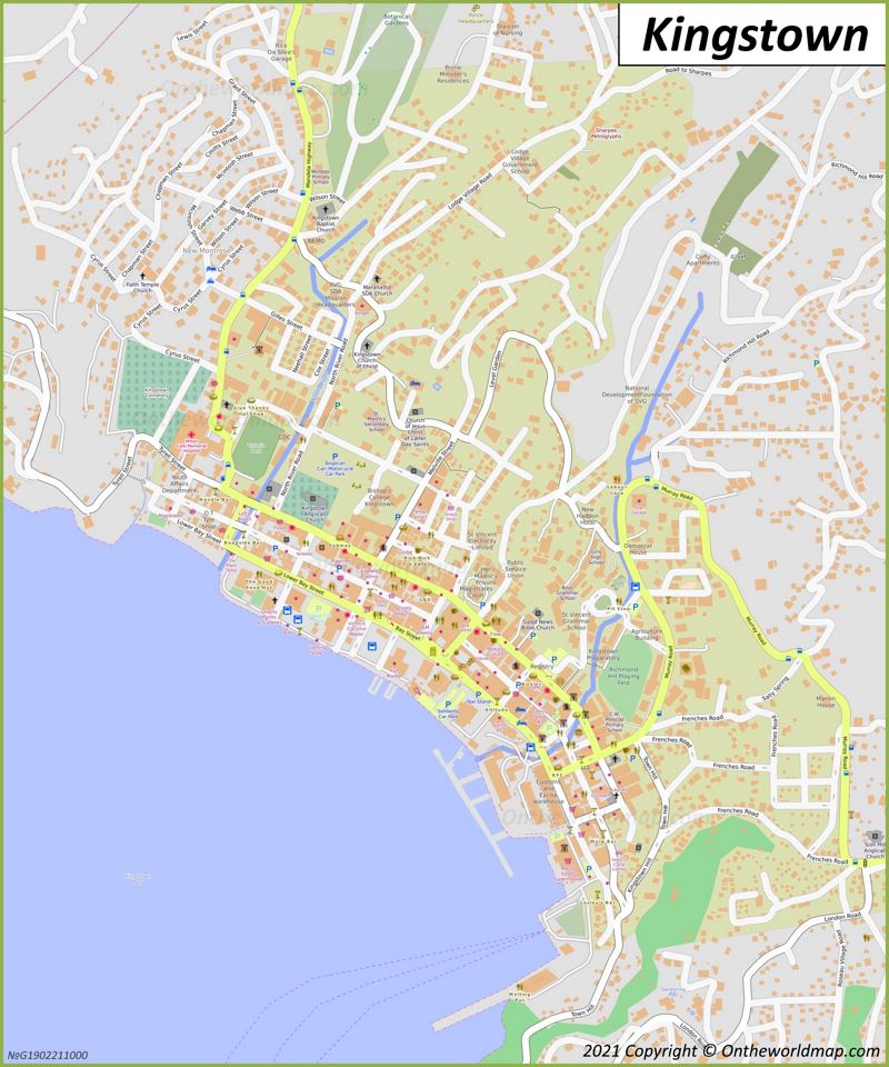 Kingstown Map | Saint Vincent And The Grenadines | Maps Of Kingstown