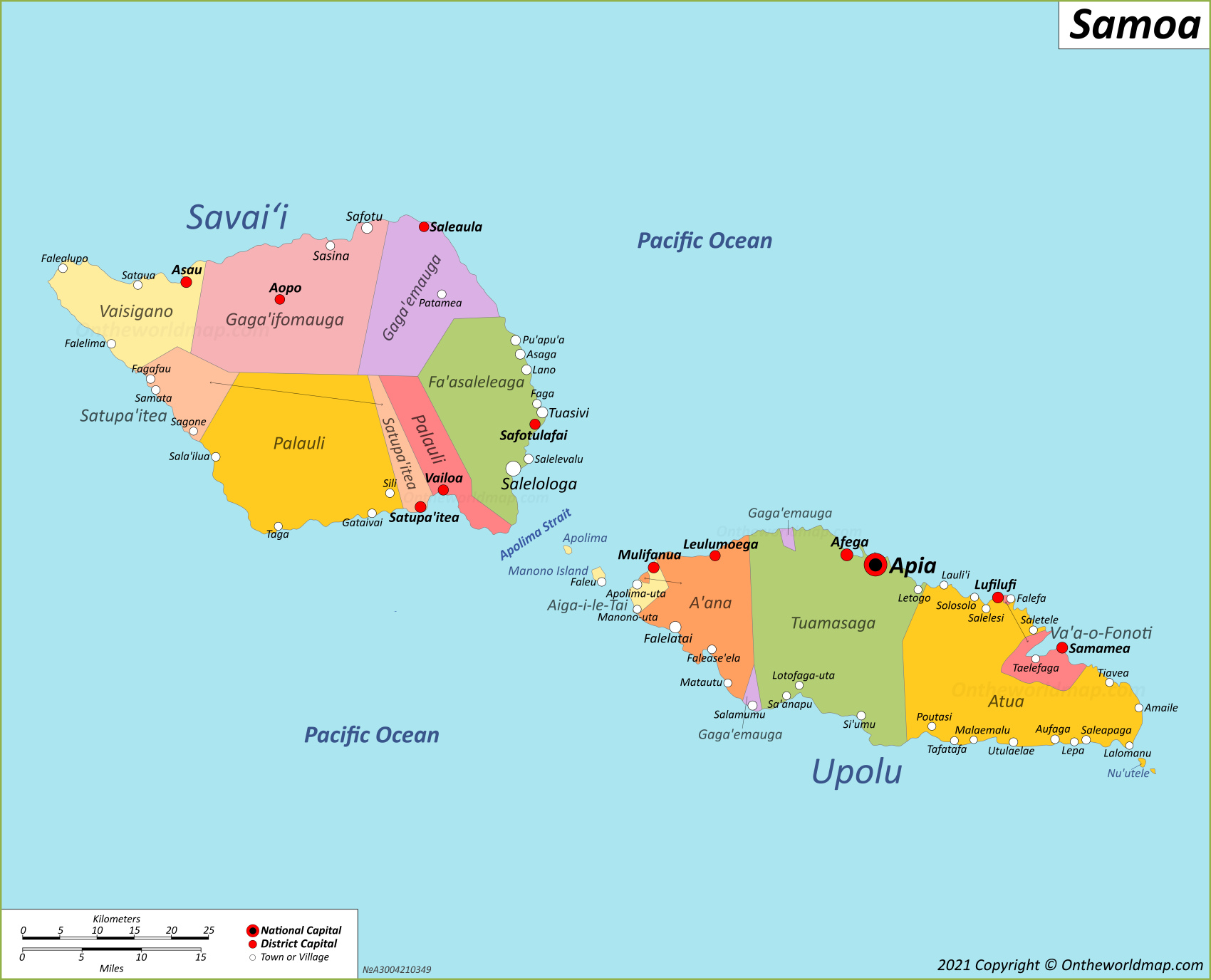 Map Of Samoa Villages Samoa Maps | Detailed Maps Of Independent State Of Samoa