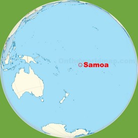 Samoa location on the Pacific Ocean map