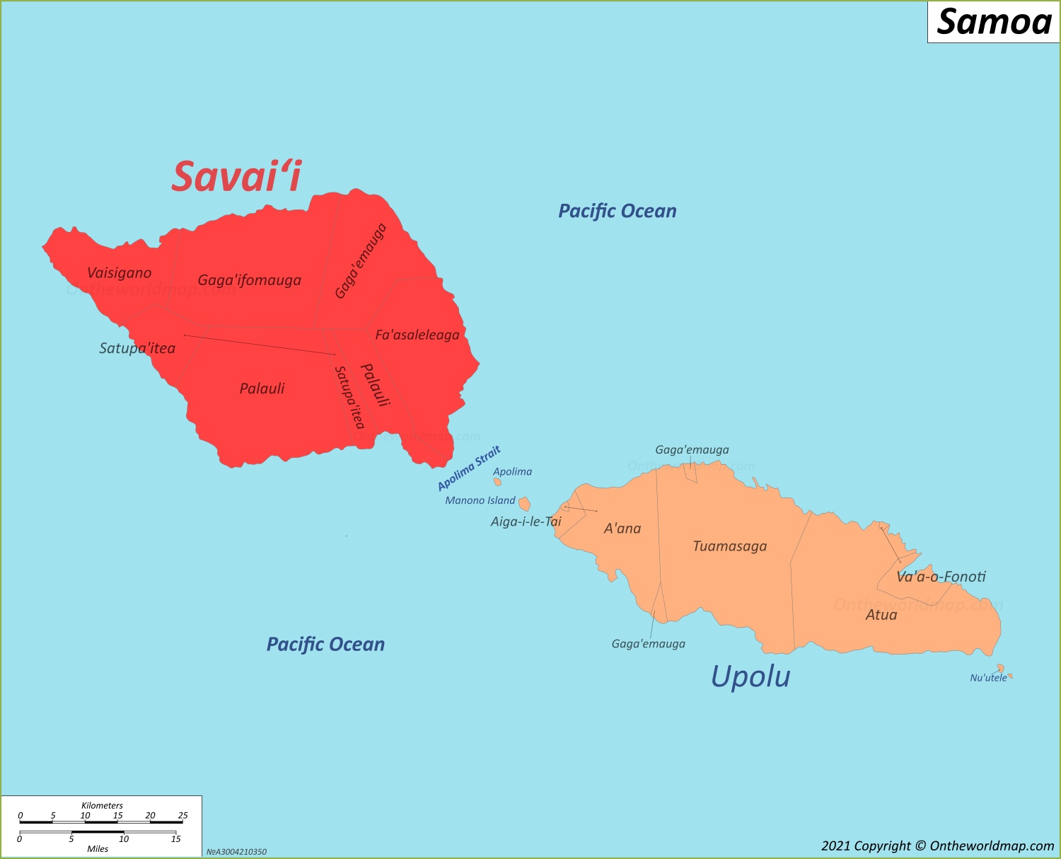 Savaiʻi Island Location Map