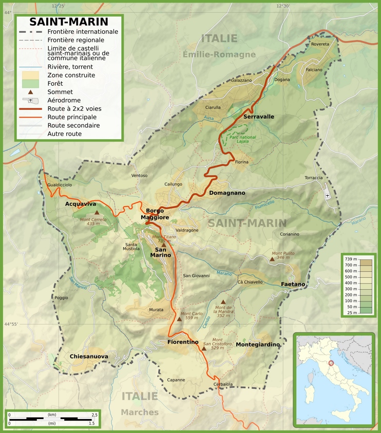 Large detailed map of San Marino